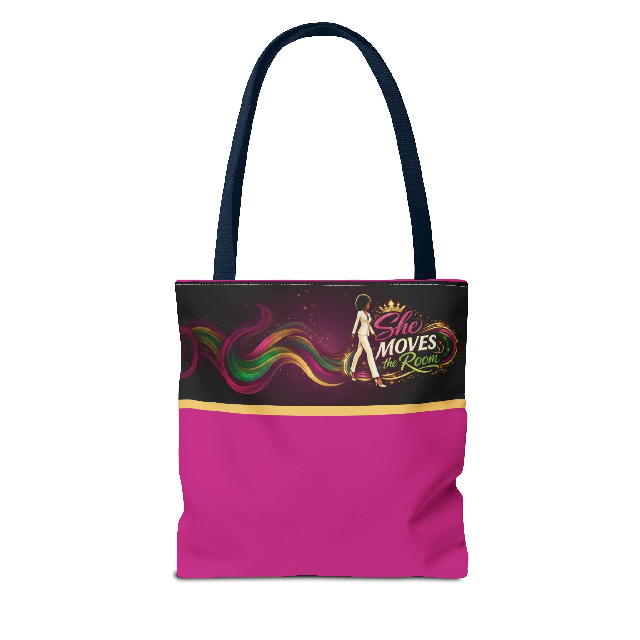 She Moves the Room Tote Bag | Afro Disco Woman Graphic