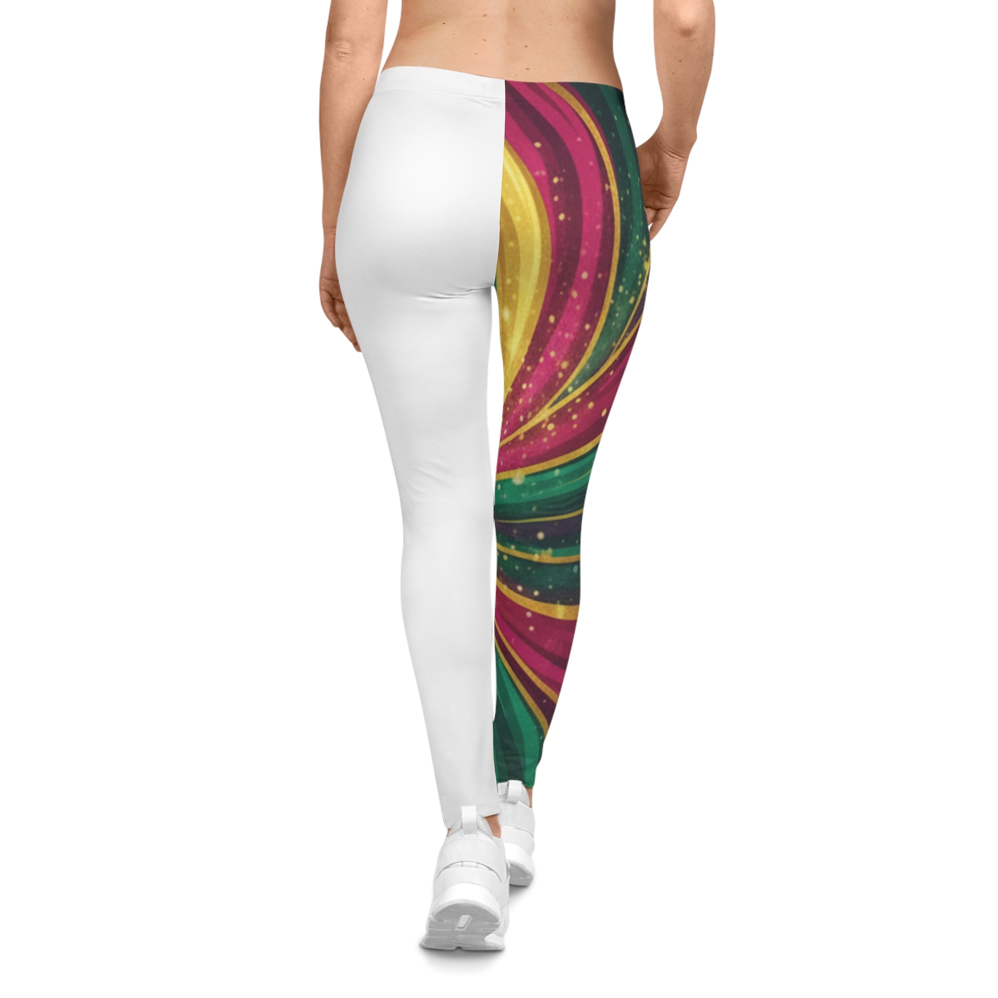 She Moves the Room Abstract Rainbow Wave | -Over All Leggings