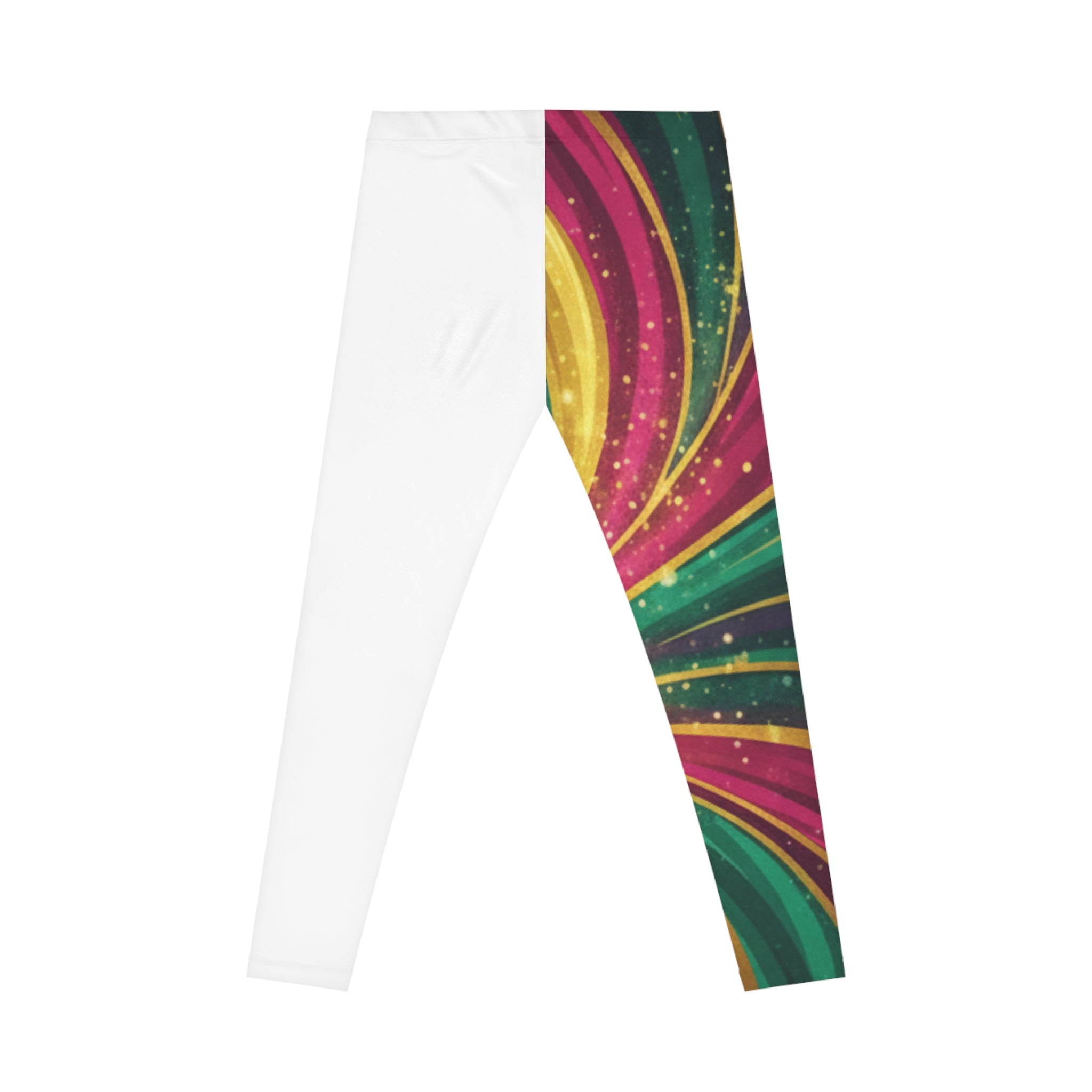 She Moves the Room Abstract Rainbow Wave | -Over All Leggings