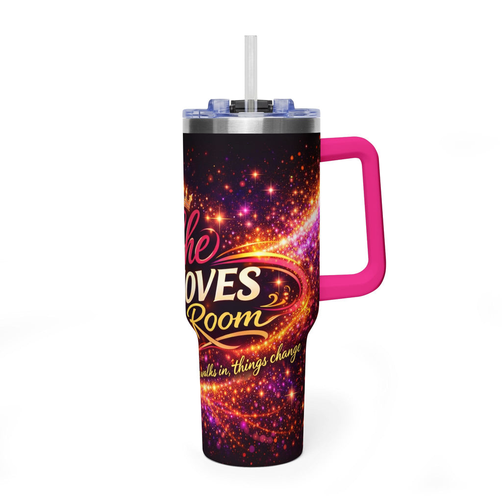 She Moves the Room | 40oz Vacuum Tumbler - Inspirational Afrocentric Travel Mug