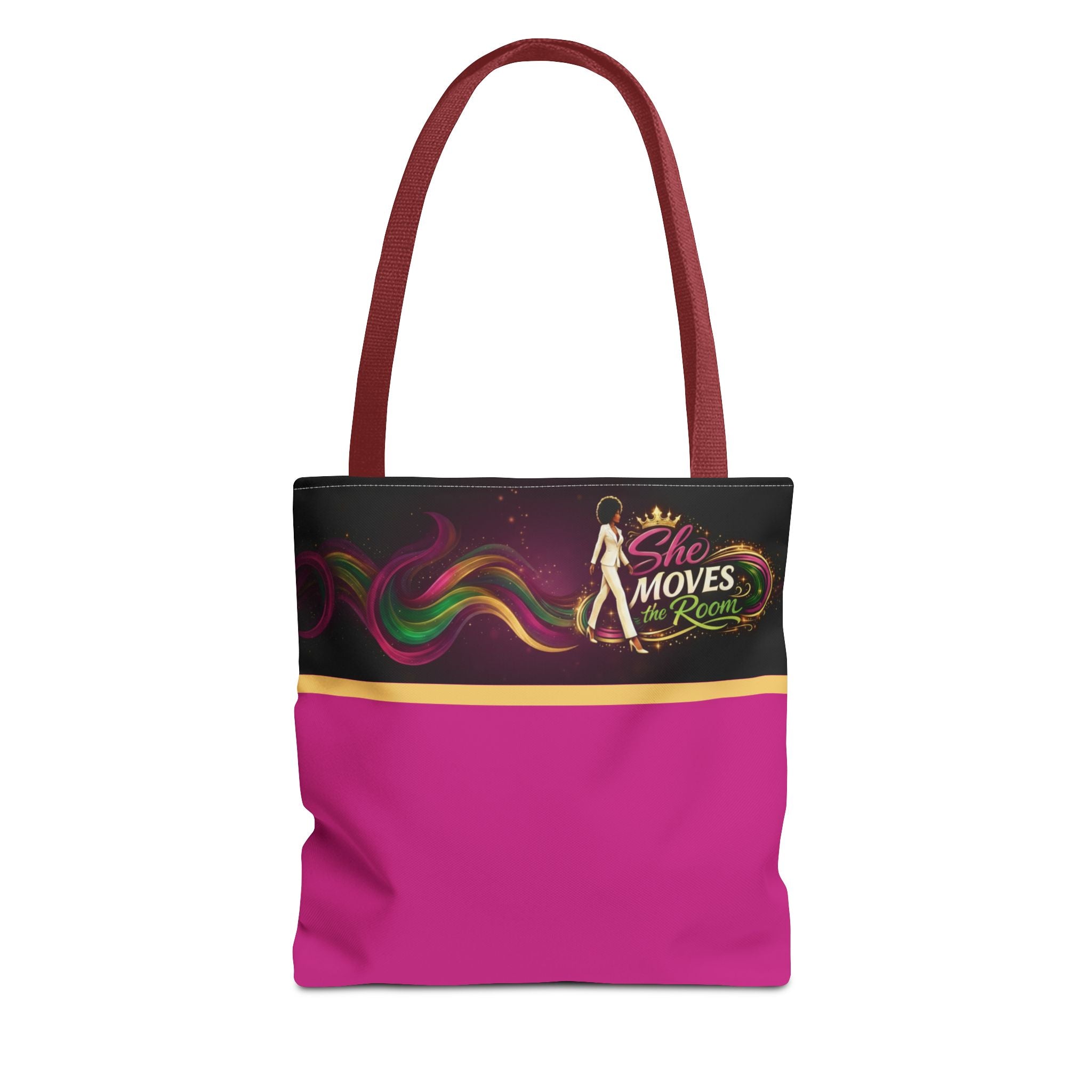 She Moves the Room Tote Bag | Afro Disco Woman Graphic