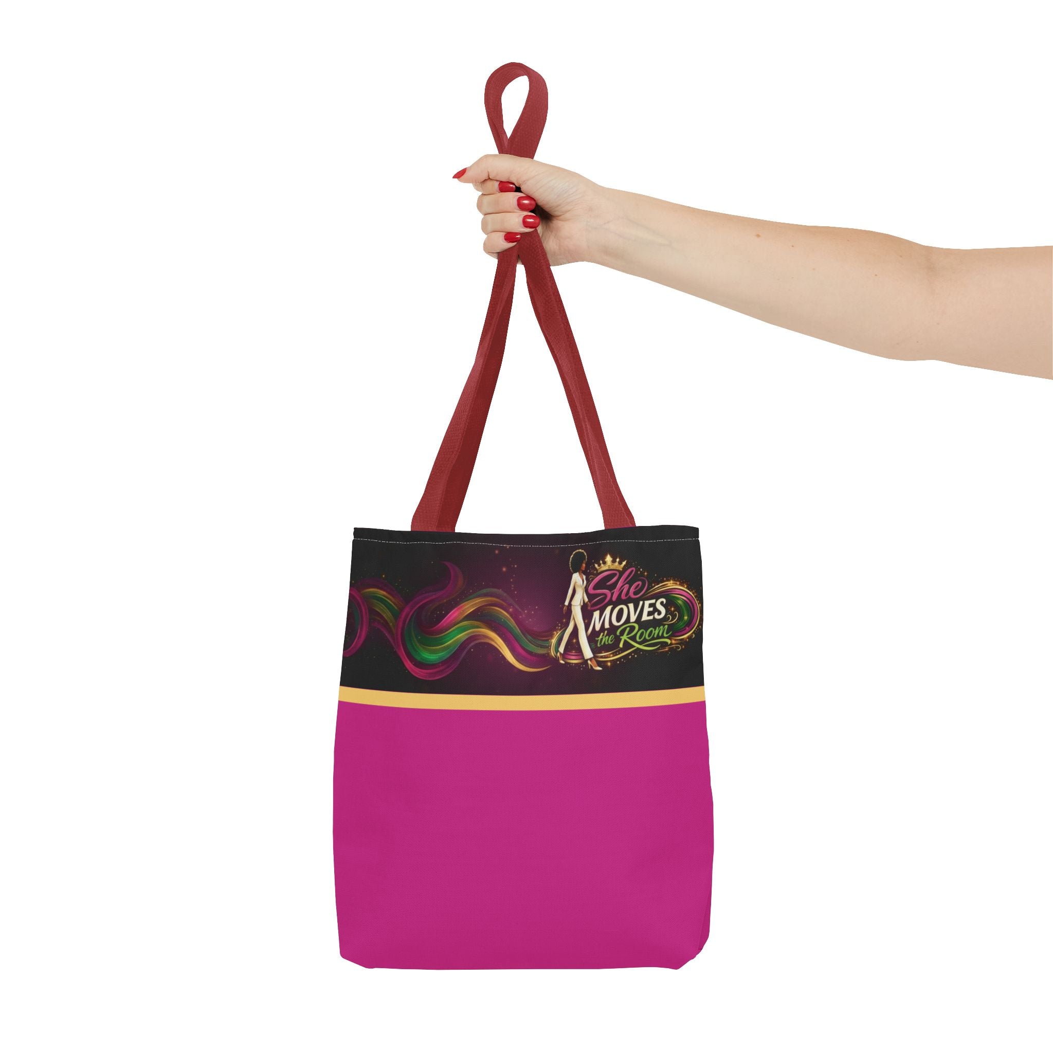 She Moves the Room Tote Bag | Afro Disco Woman Graphic