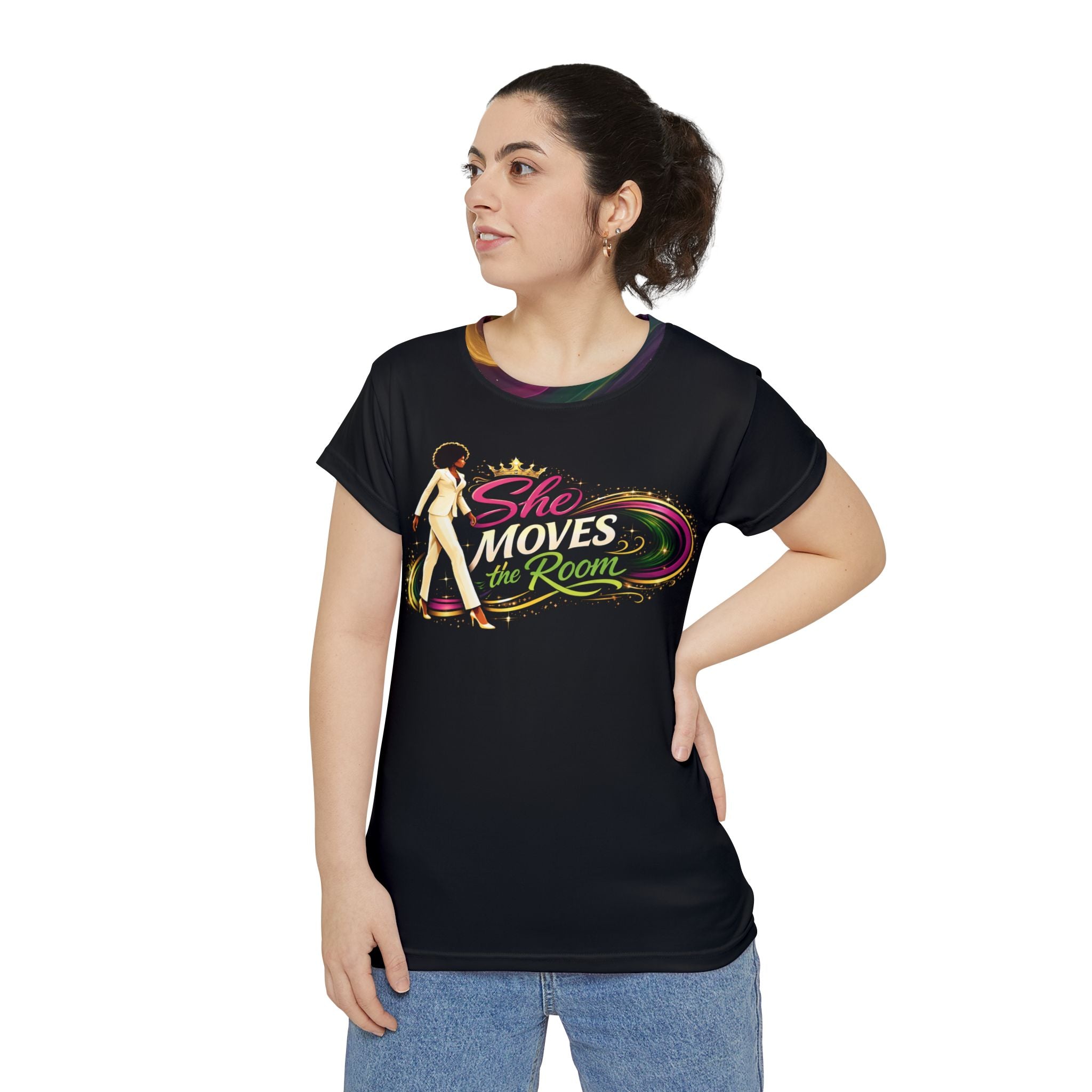 She Moves the Room graphic tee | Women's Short Sleeve Shirt