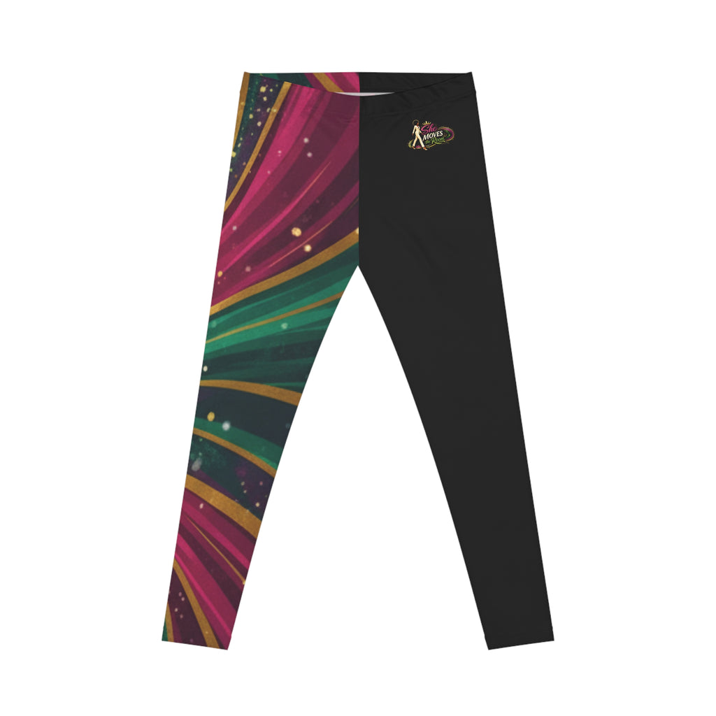She Moves the Room Abstract Rainbow Wave | All -Over Leggings