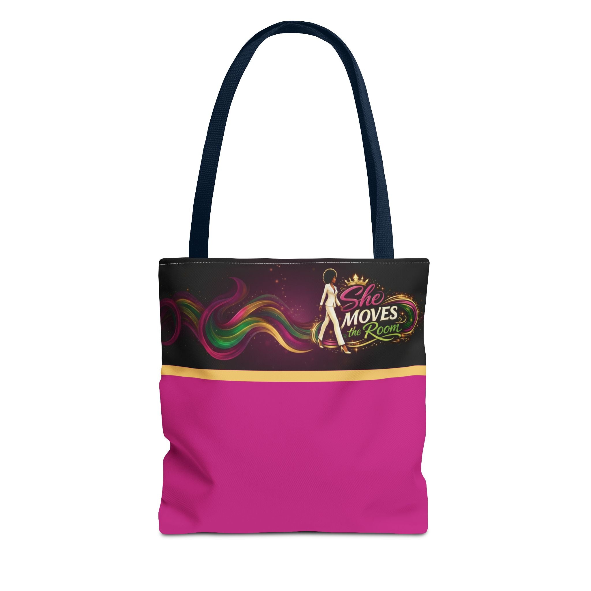 She Moves the Room Tote Bag | Afro Disco Woman Graphic