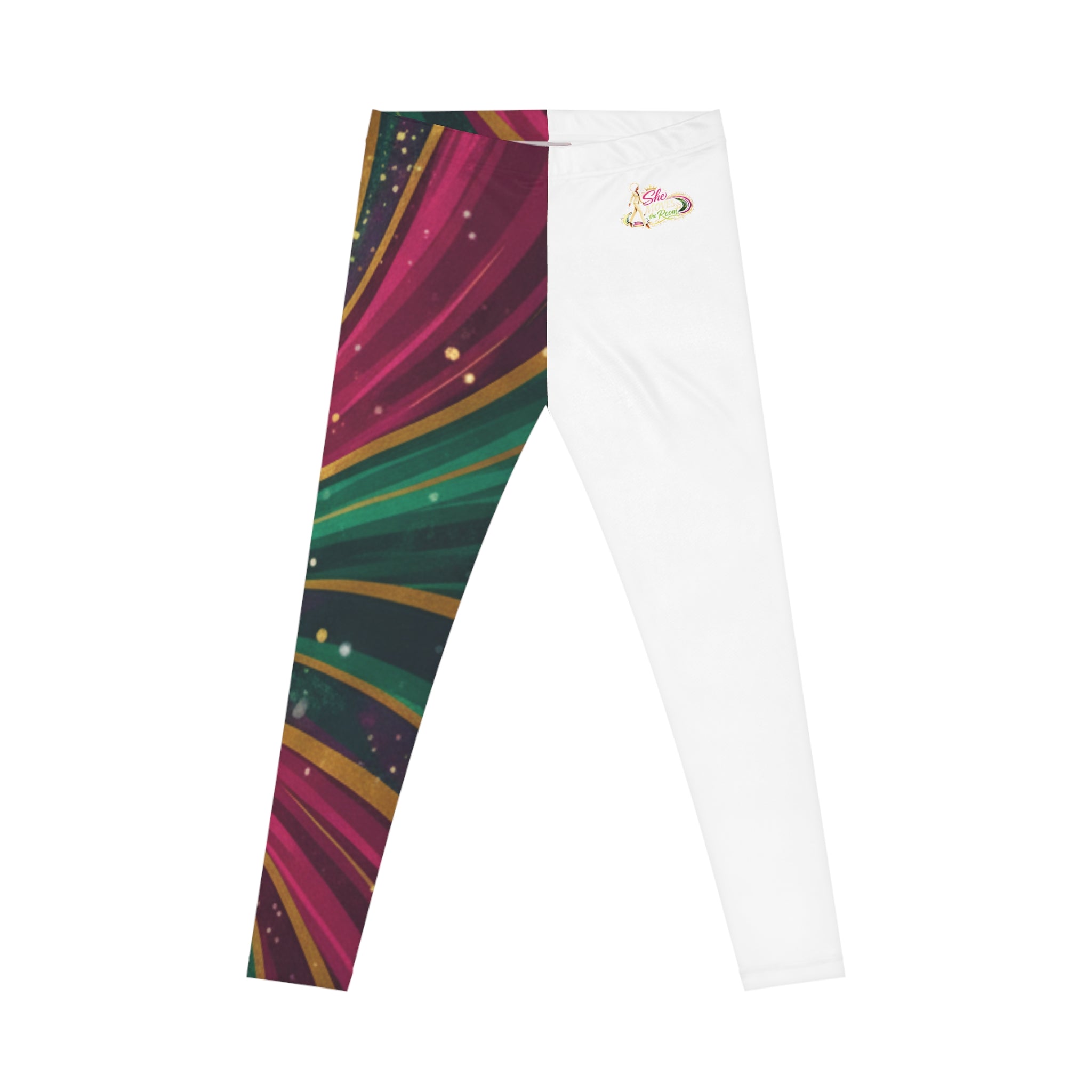 She Moves the Room Abstract Rainbow Wave | -Over All Leggings