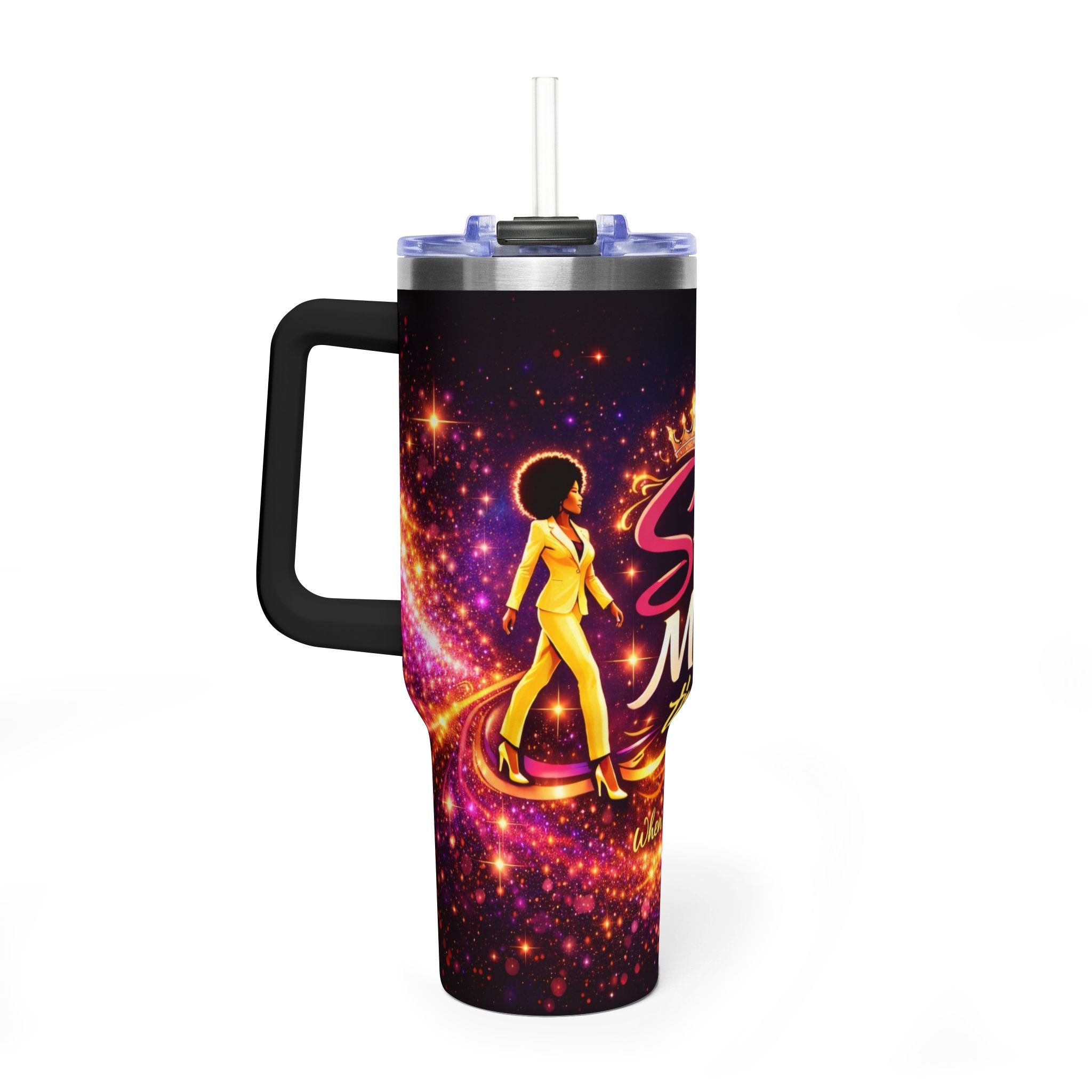 She Moves the Room | 40oz Vacuum Tumbler - Inspirational Afrocentric Travel Mug