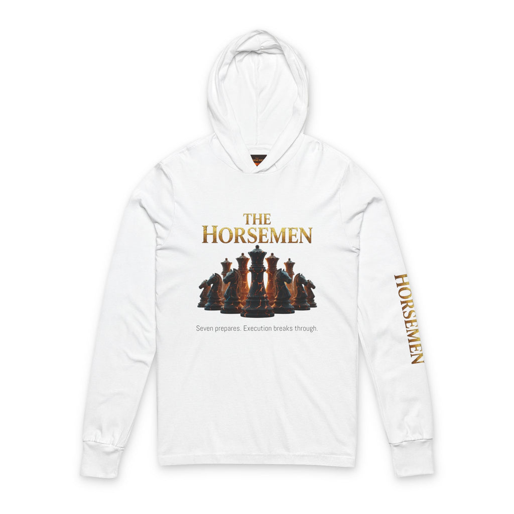 The Horsemen Chess |  Hooded long-sleeve (White)