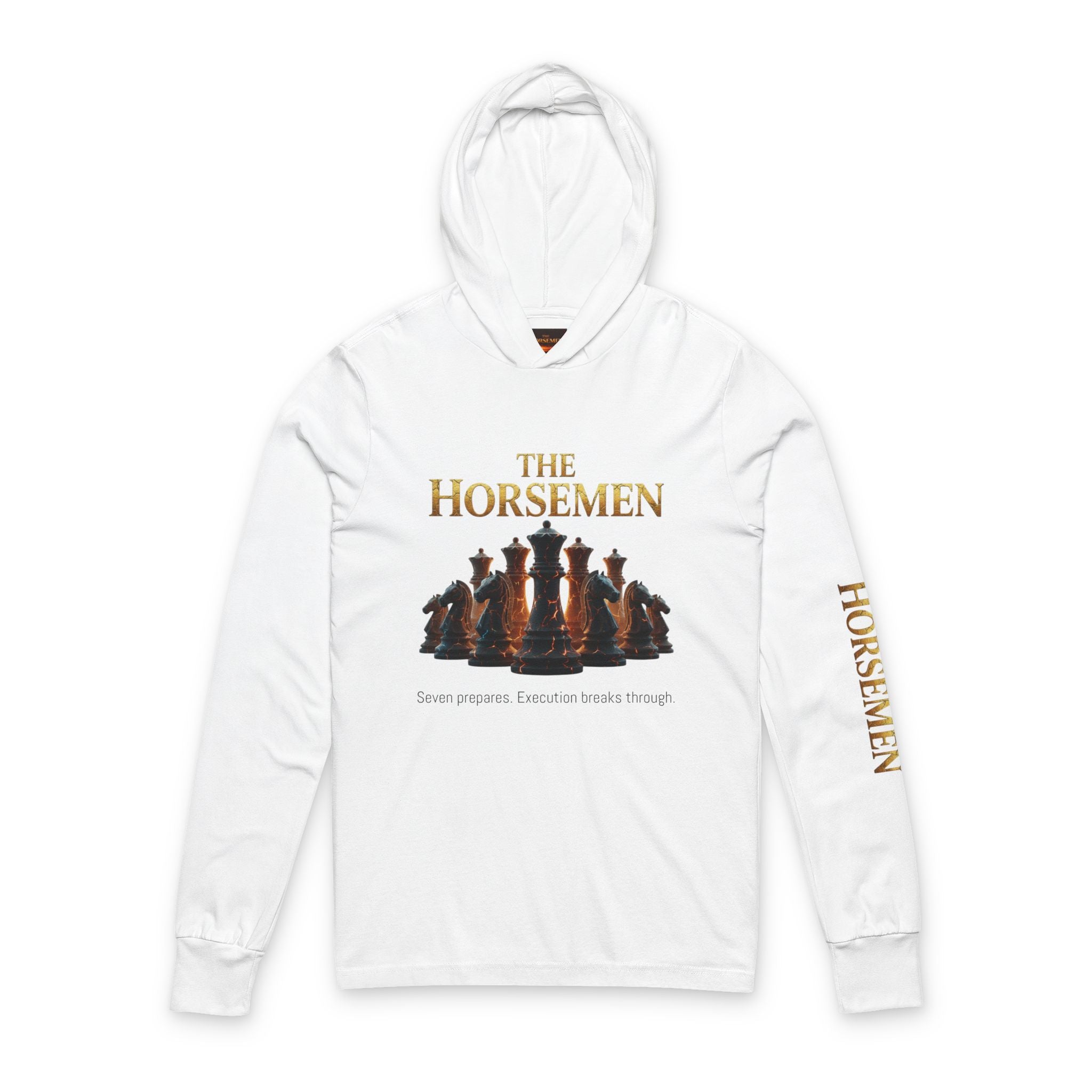 The Horsemen Chess |  Hooded long-sleeve (White)