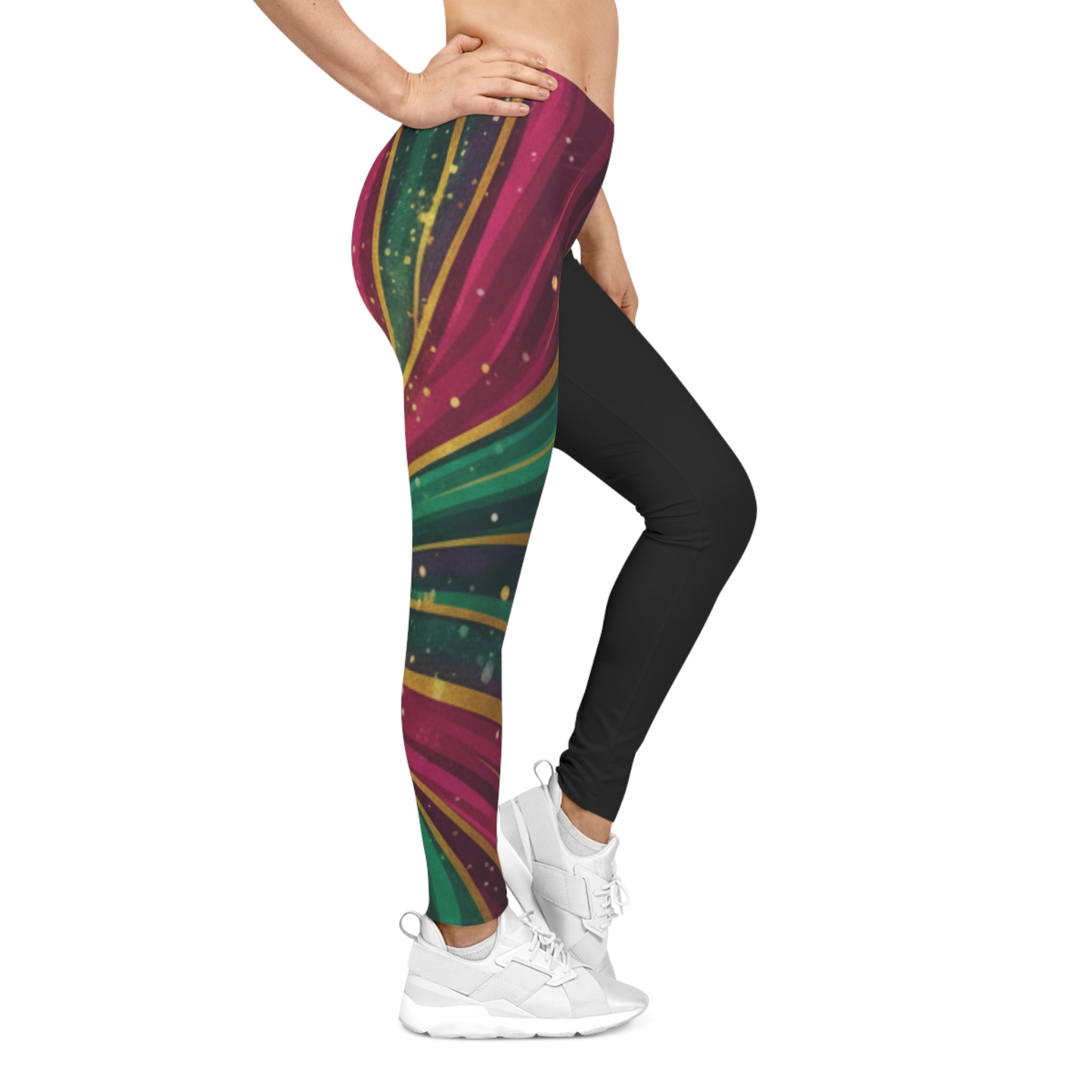 She Moves the Room Abstract Rainbow Wave | All -Over Leggings
