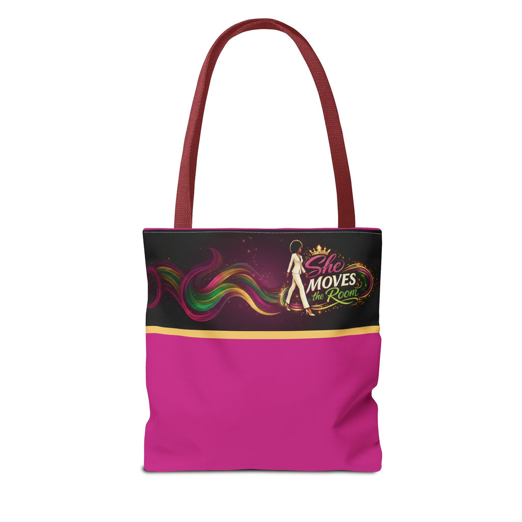 She Moves the Room Tote Bag | Afro Disco Woman Graphic