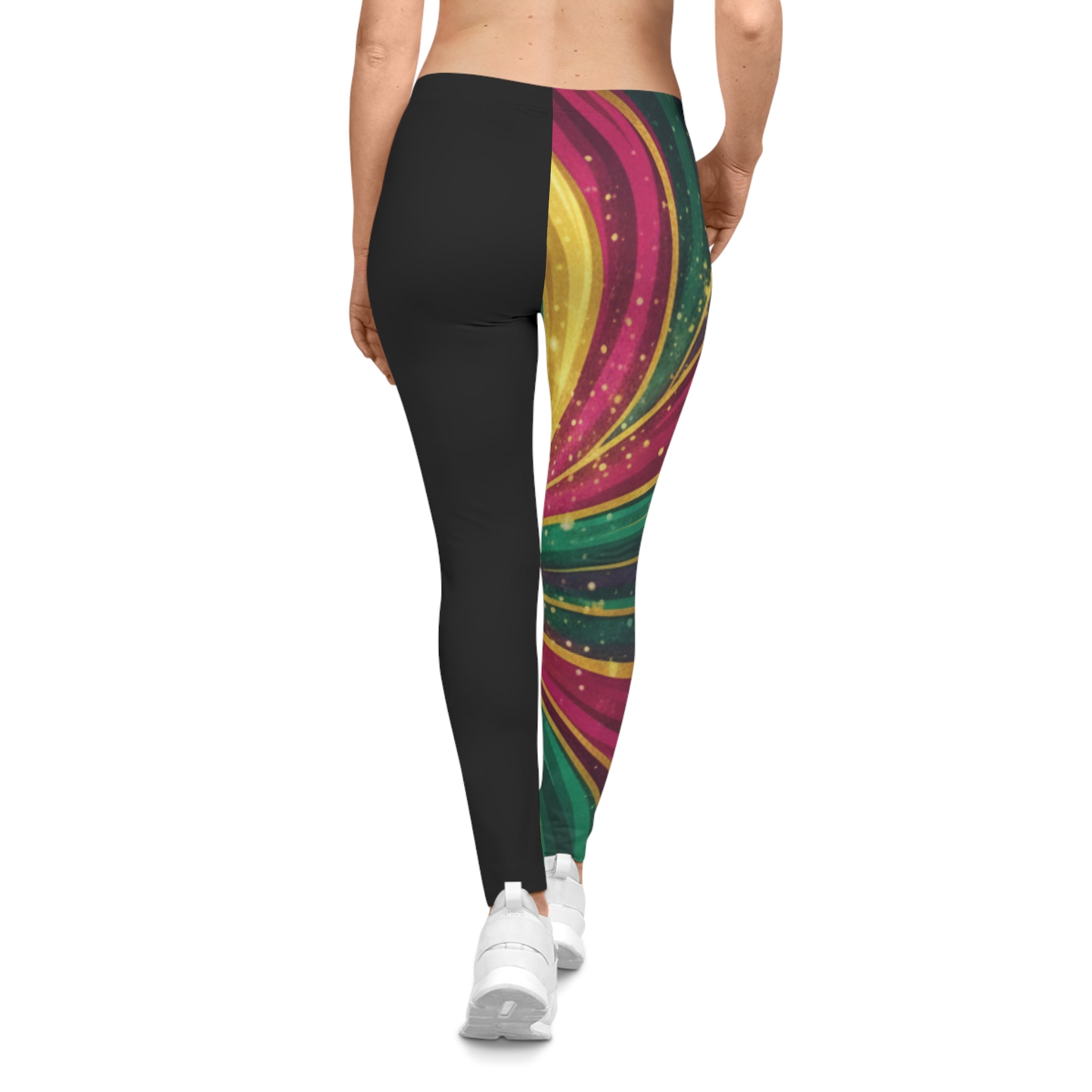 She Moves the Room Abstract Rainbow Wave | All -Over Leggings