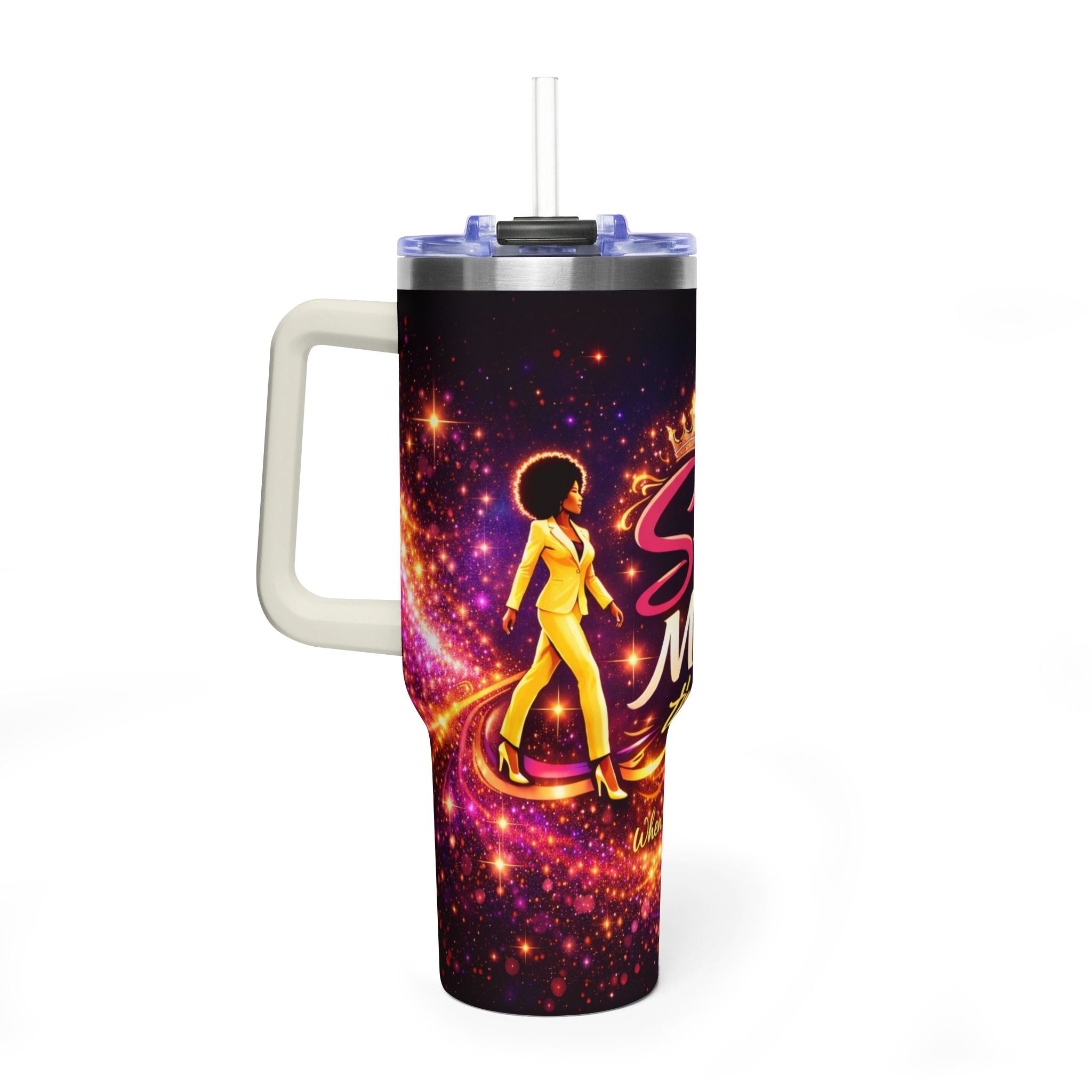 She Moves the Room | 40oz Vacuum Tumbler - Inspirational Afrocentric Travel Mug