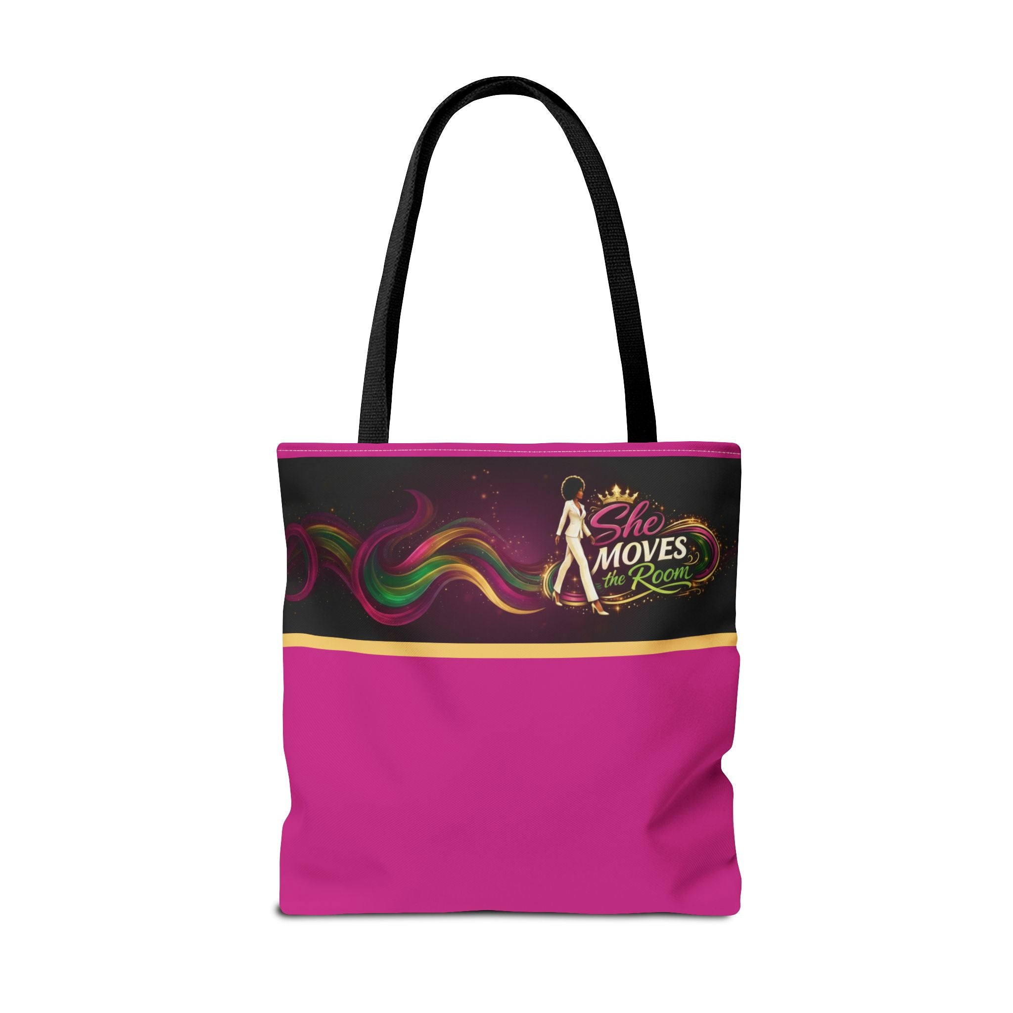 She Moves the Room Tote Bag | Afro Disco Woman Graphic